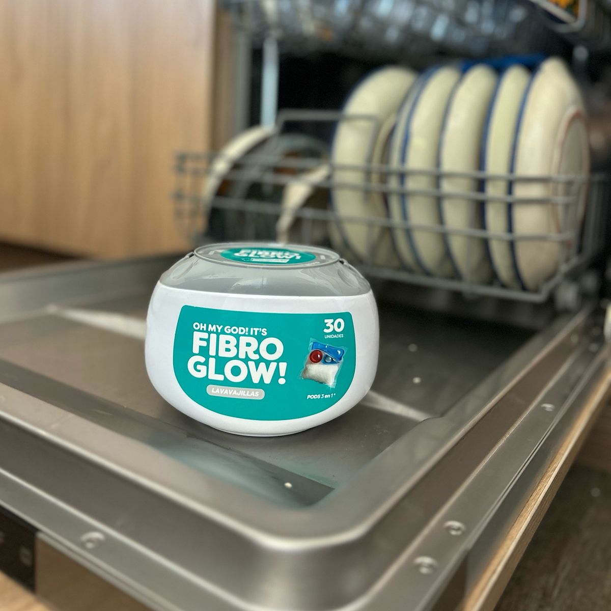 FIBRO - Detergente Lavavajillas 3 en 1 Biodegradable Fibro Glow 30 un