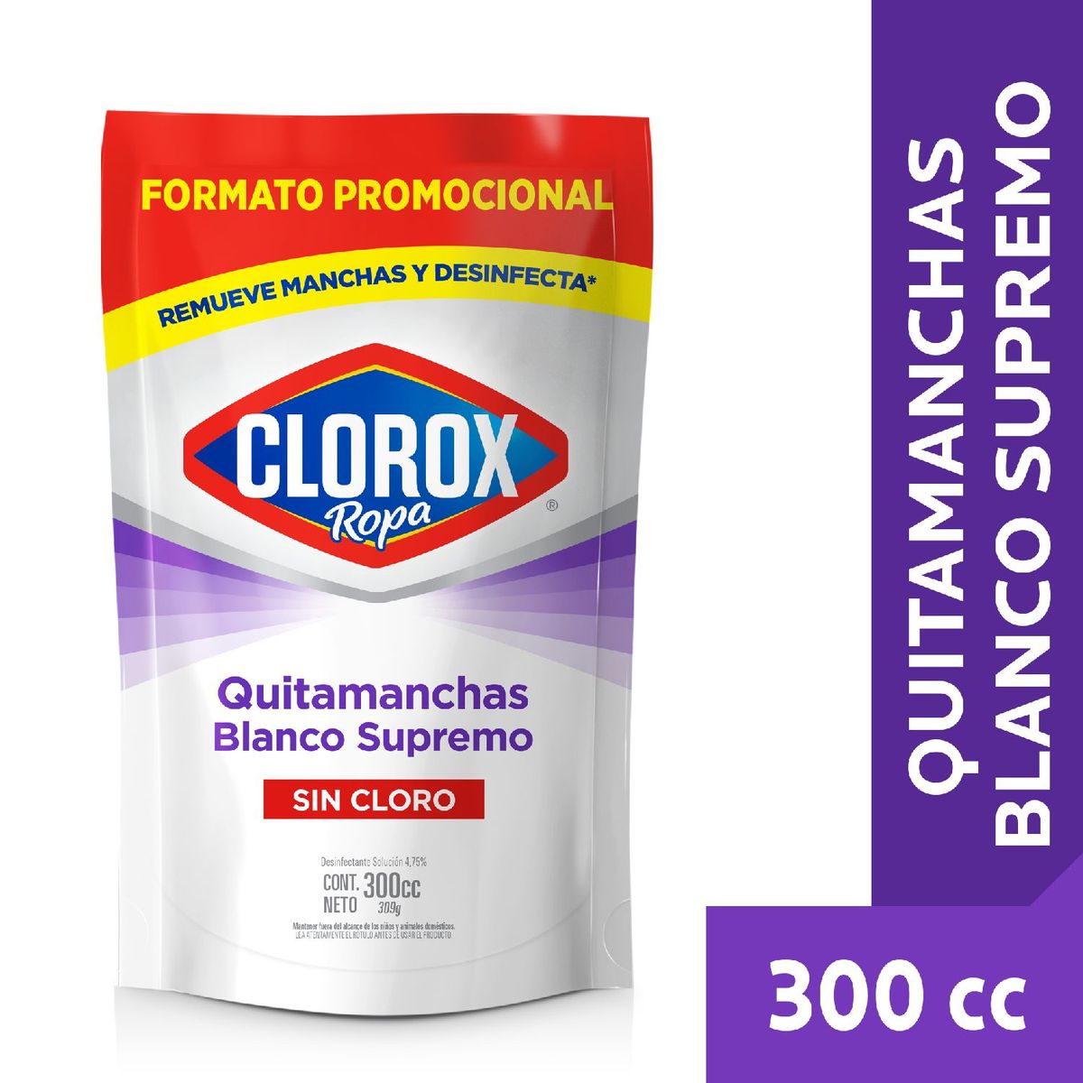 CLOROX - Quitamanchas Blanco Supremo Ropa Blanca Clorox 300 ml