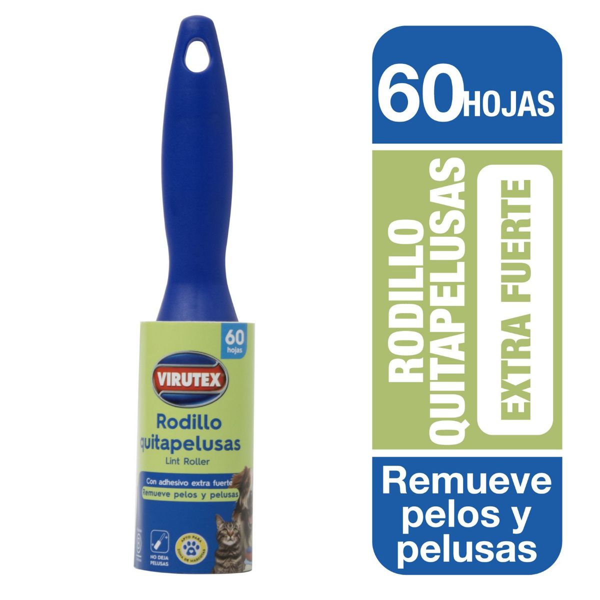 VIRUTEX - Rodillo Quitapelusas 60 hojas Pet Virutex un