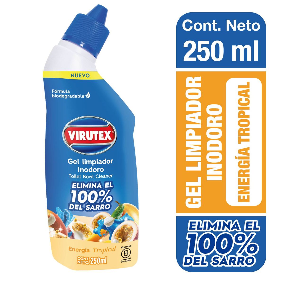 VIRUTEX - Gel Limpiador Inodoro Energía Tropical Virutex 250 ml