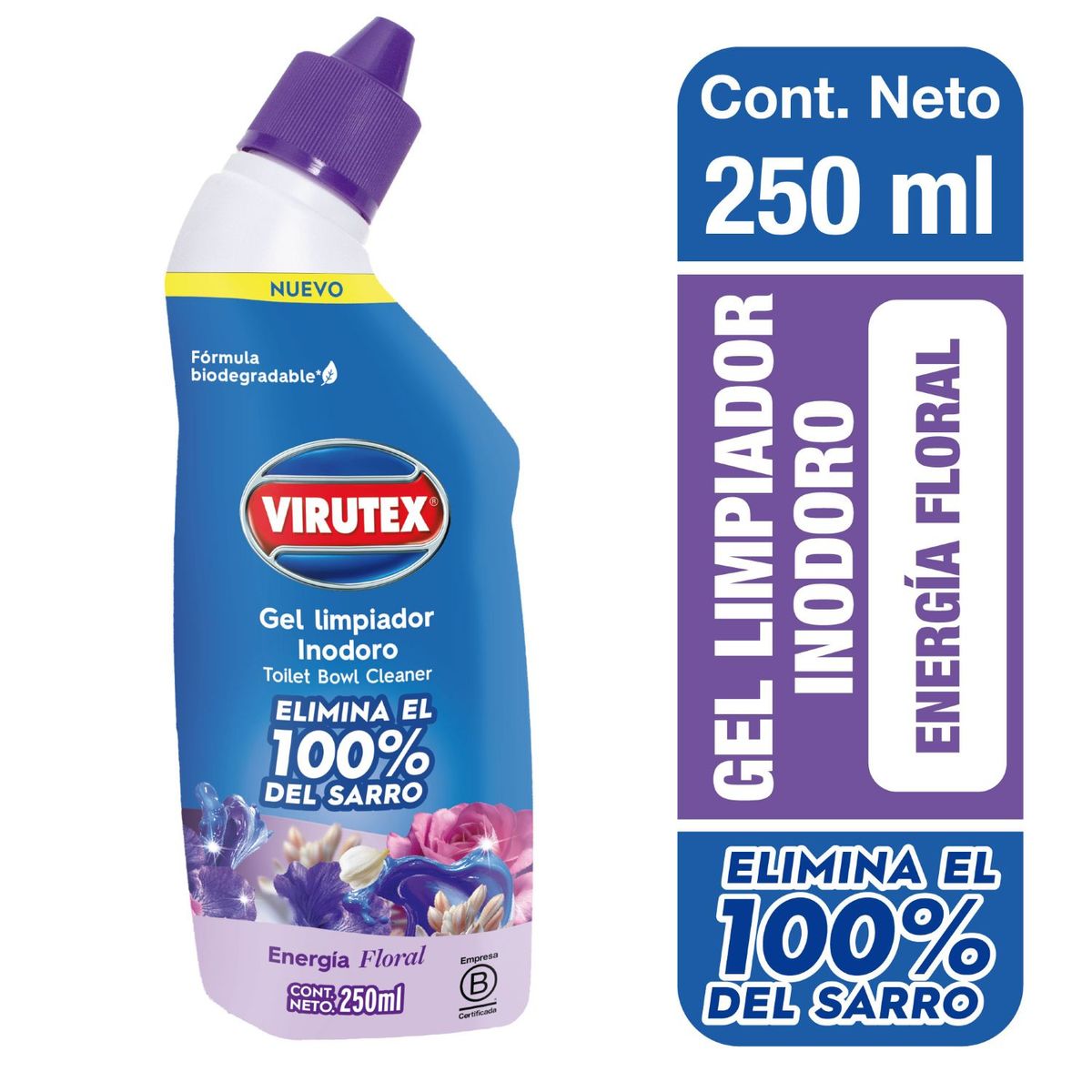 VIRUTEX - Gel Limpiador Inodoro Energía Floral Virutex 250 ml