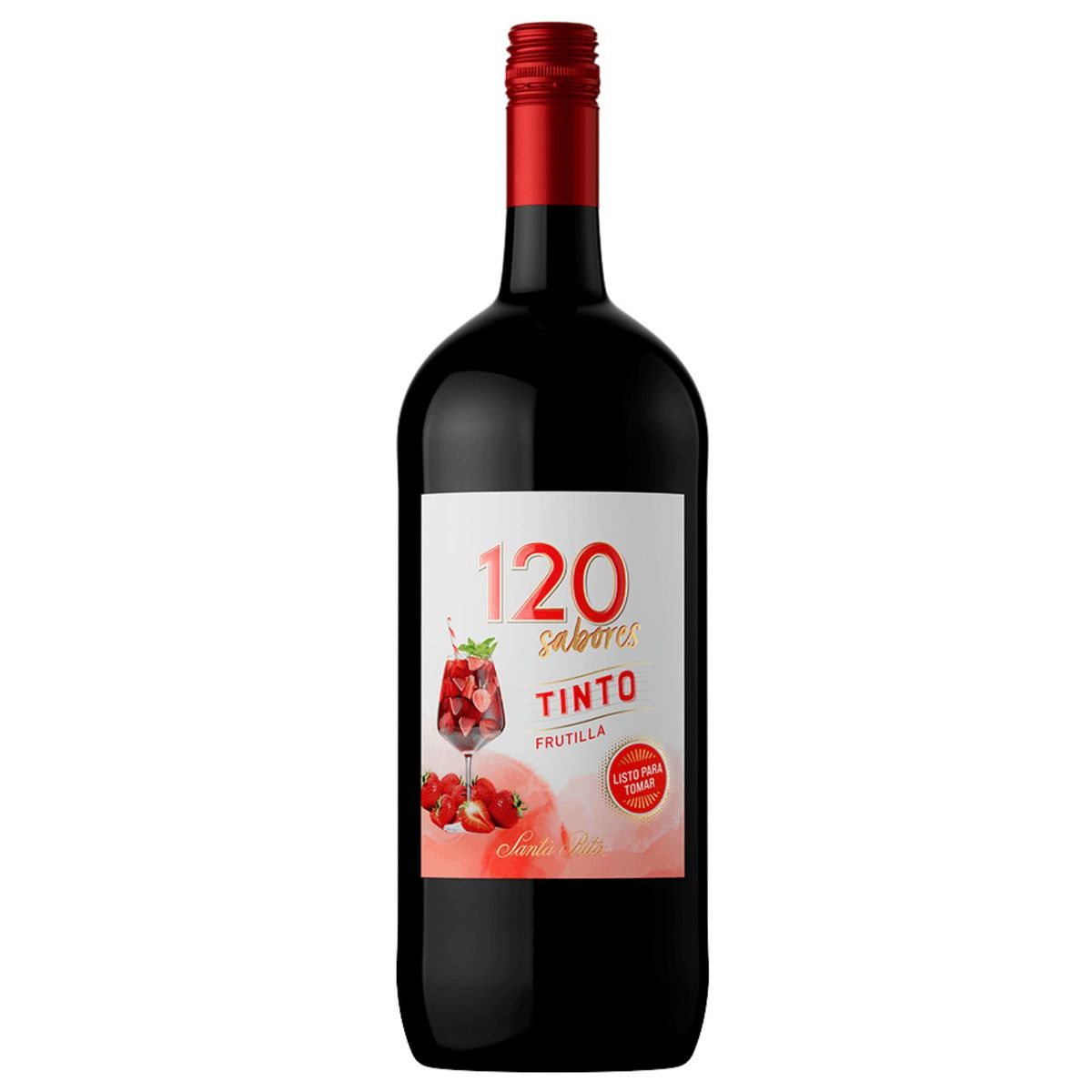 120 - Cóctel de Vino Tinto 120 Sabores Frutilla 9° 1.5 L