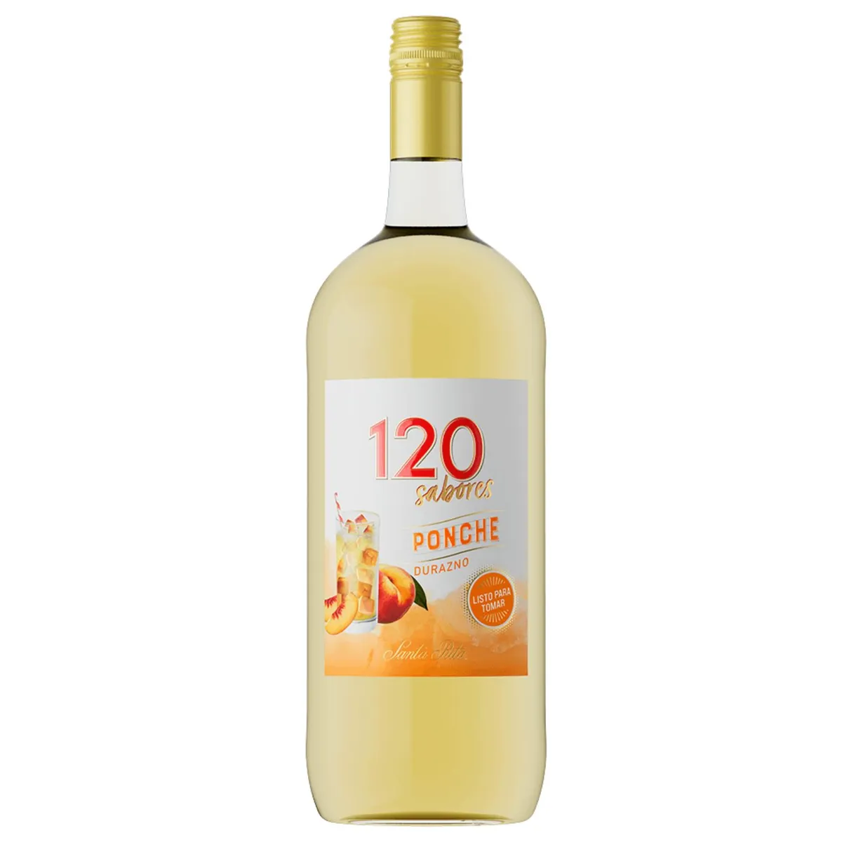 120 - Cóctel de Vino Blanco 120 Sabores Ponche Durazno 9° 1.5 L