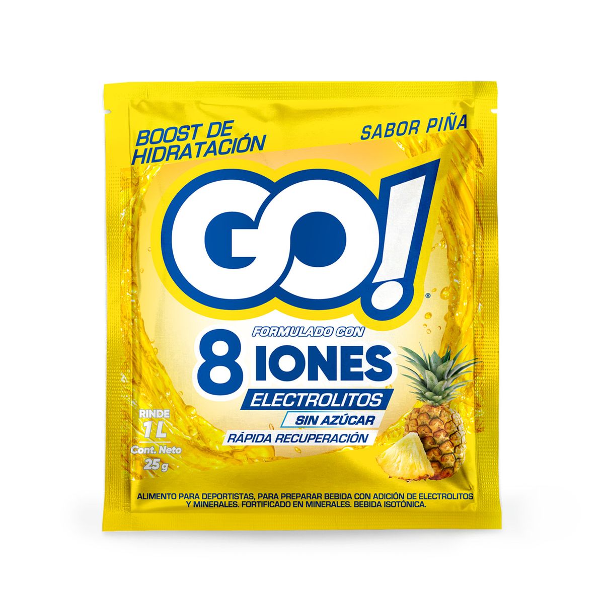 ZUKO - Bebida Isotónica en Polvo Sabor Piña con Iones y Electrolitos Go! 25 g