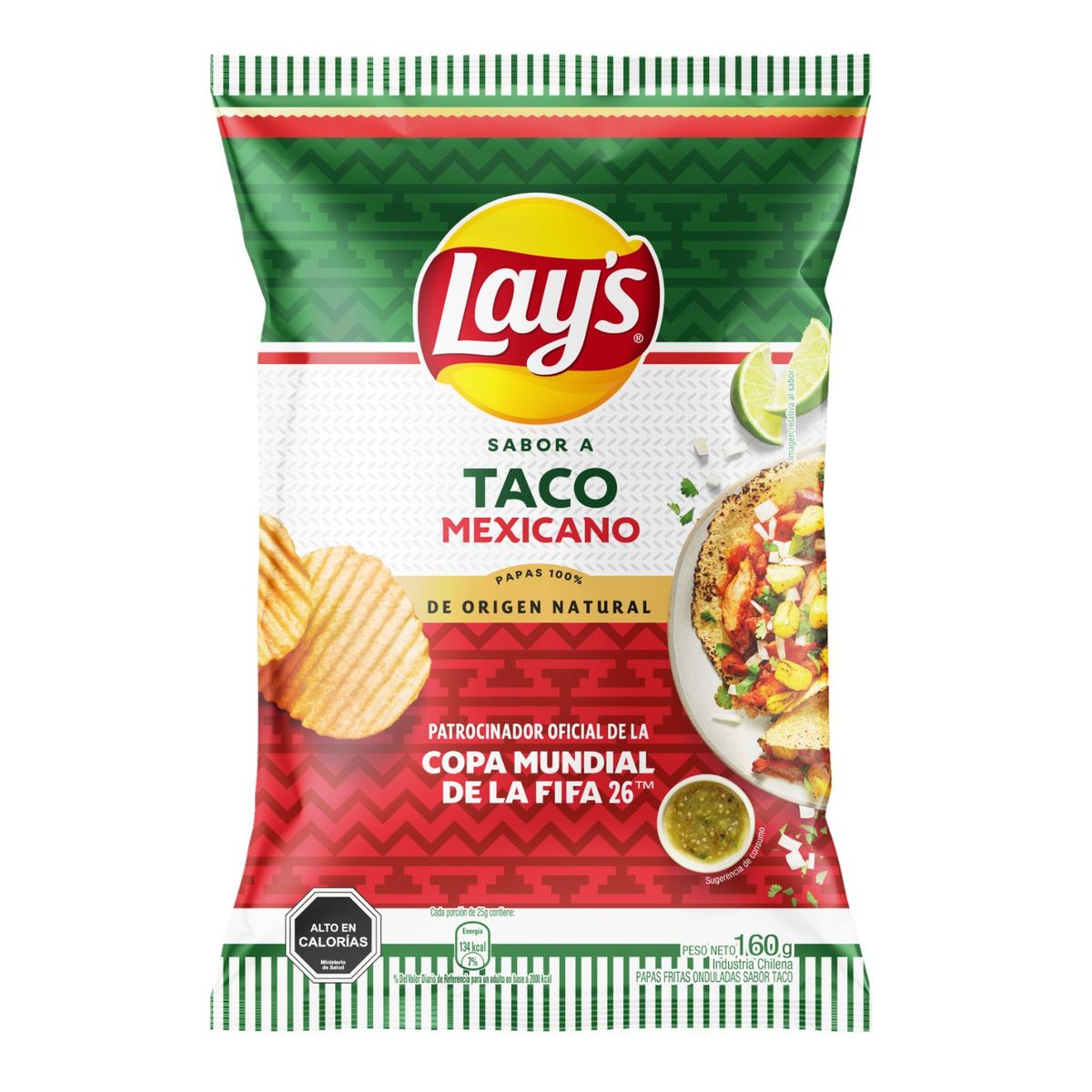 LAYS - Papas Fritas Lays Sabor Taco Mexicano 160 g