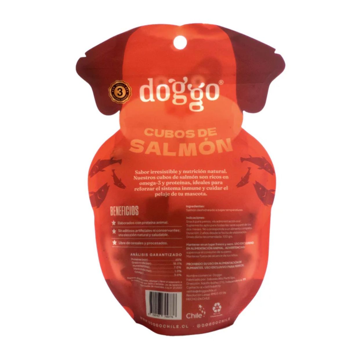 DOGGO - Snack para Perros Cubos de Salmón Doggo 90 g
