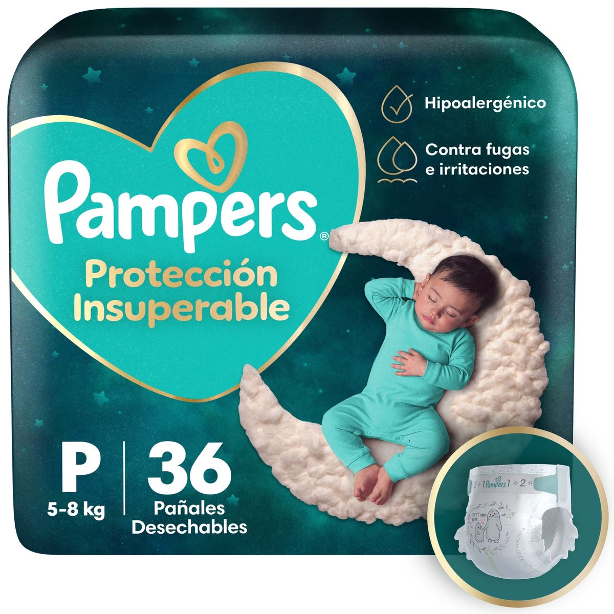 PAMPERS - Pañales Desechables Protección Insuperable P Pampers 36 un