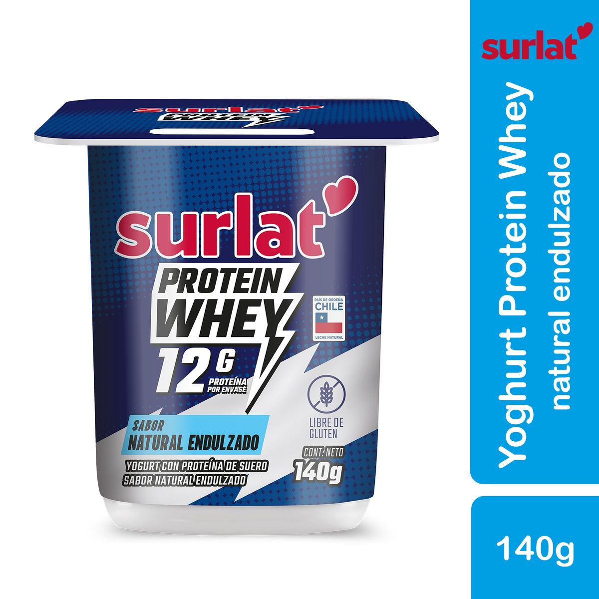 SURLAT - Yoghurt Protein Whey Natural Endulzado Surlat 140 gr