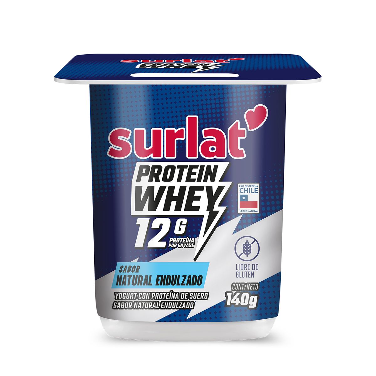 SURLAT - Yoghurt Protein Whey Natural Endulzado Surlat 140 gr