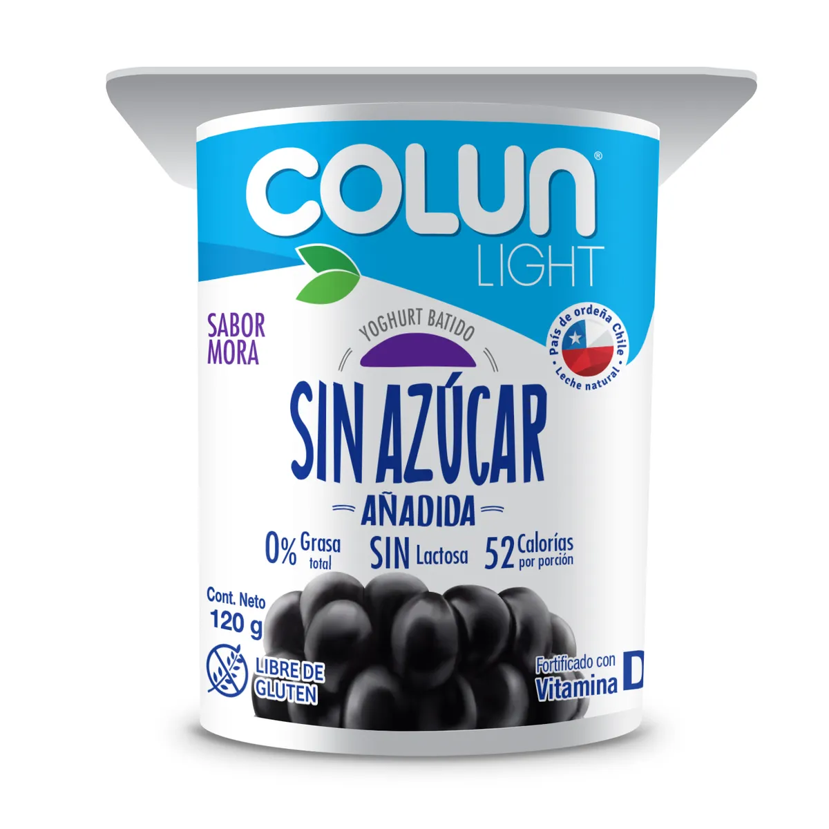 COLUN - Yoghurt Light Sin Azúcar Sabor Mora Colun 120 gr