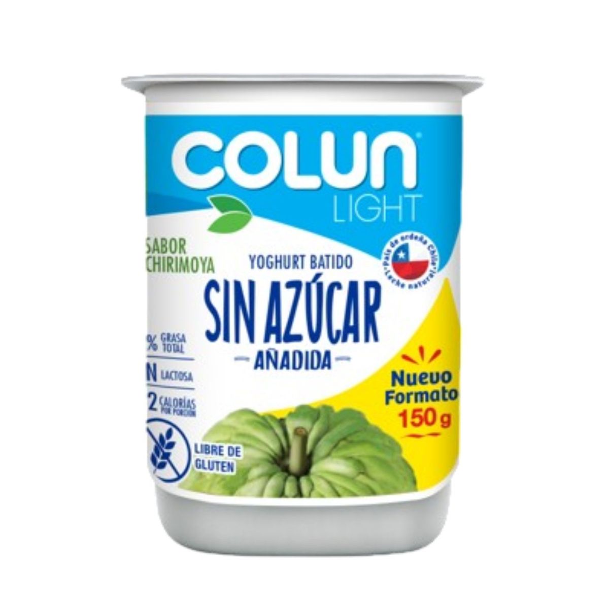 COLUN - Yoghurt Light Sin Azúcar Sabor Chirimoya Colun 150 gr
