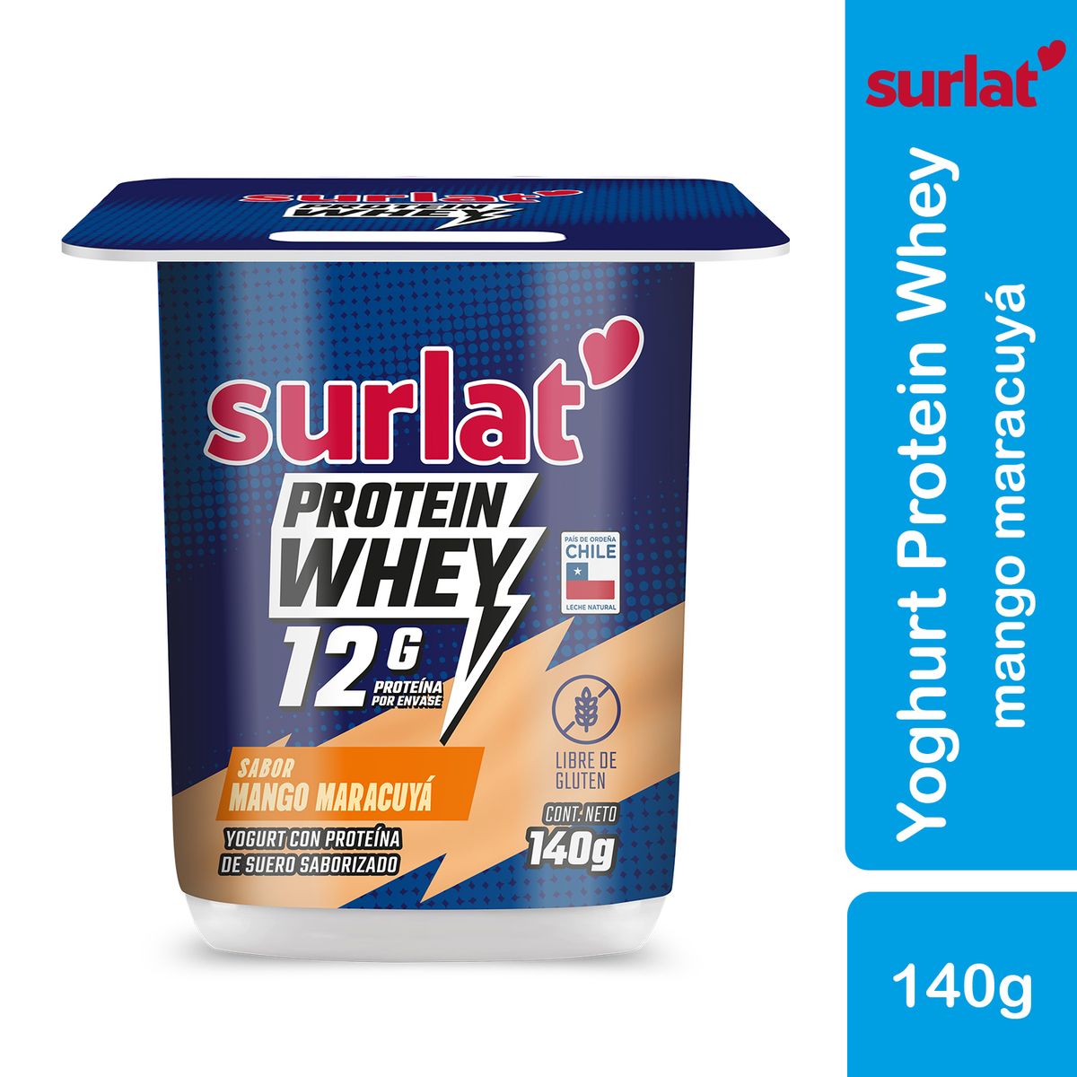 SURLAT - Yoghurt Protein Whey Sabor Mango Maracuyá Surlat 140 gr