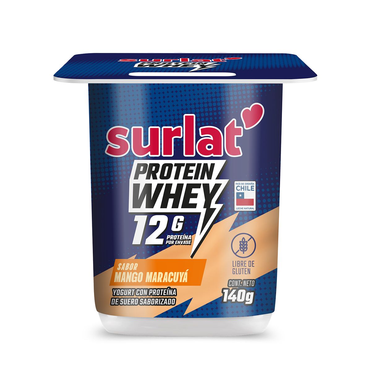 SURLAT - Yoghurt Protein Whey Sabor Mango Maracuyá Surlat 140 gr