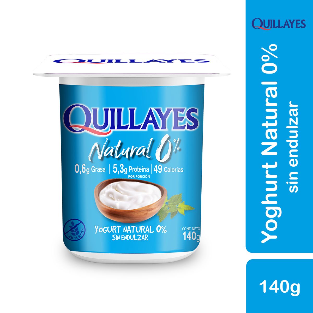 QUILLAYES - Yoghurt Natural 0% Sin Endulzar Quillayes 140 gr