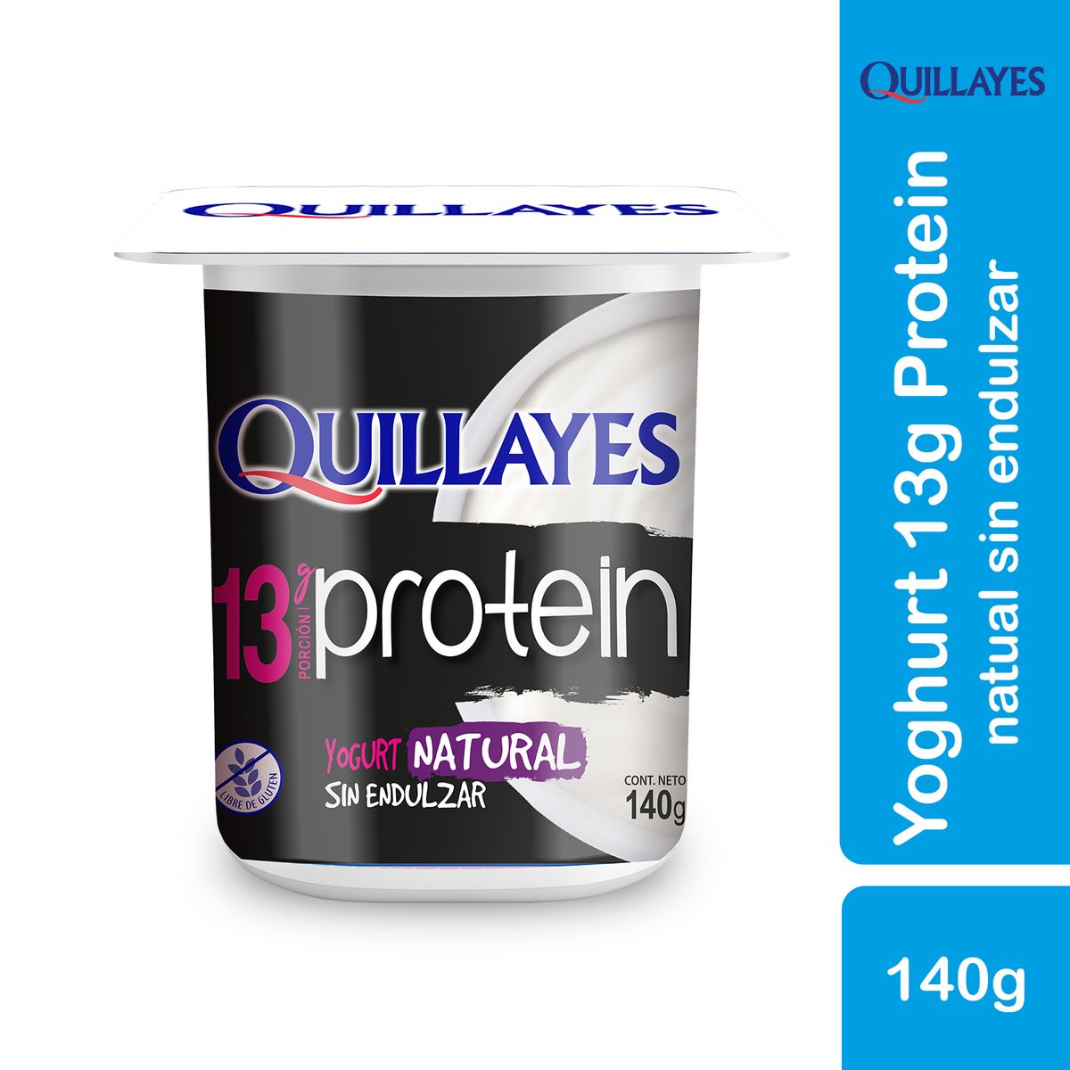 QUILLAYES - Yoghurt Protein Natural Sin Endulzar Quillayes 140 gr