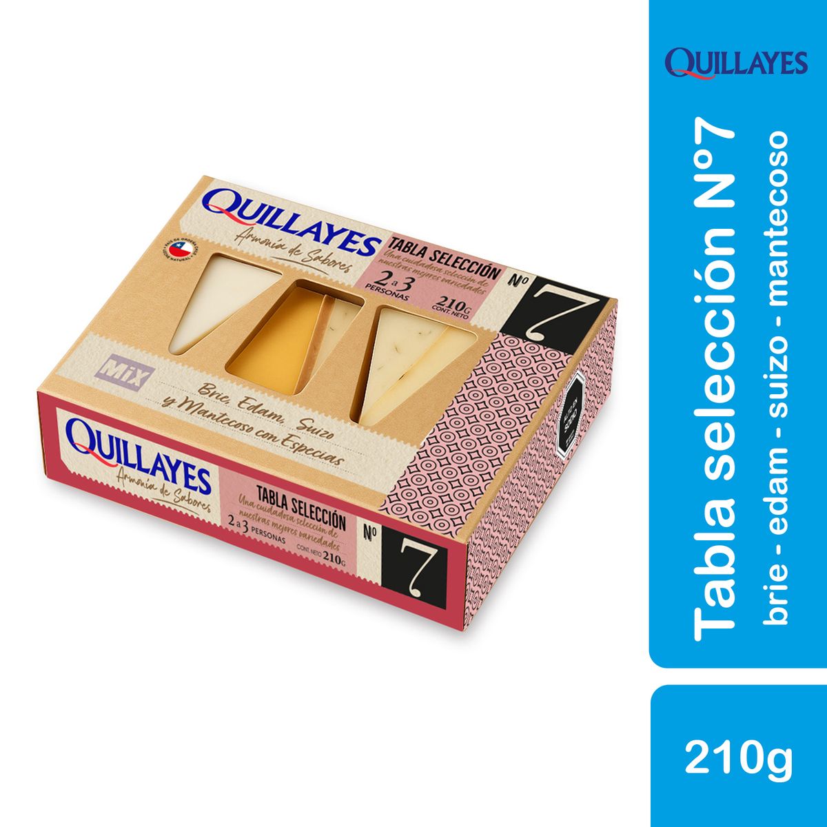 QUILLAYES - Tabla de Quesos para Cóctel Quillayes 210 gr