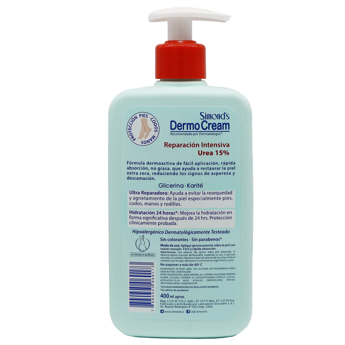 DERMOCREAM - Crema Corporal Reparación Intensiva Urea 15 Dermocream 400 ml