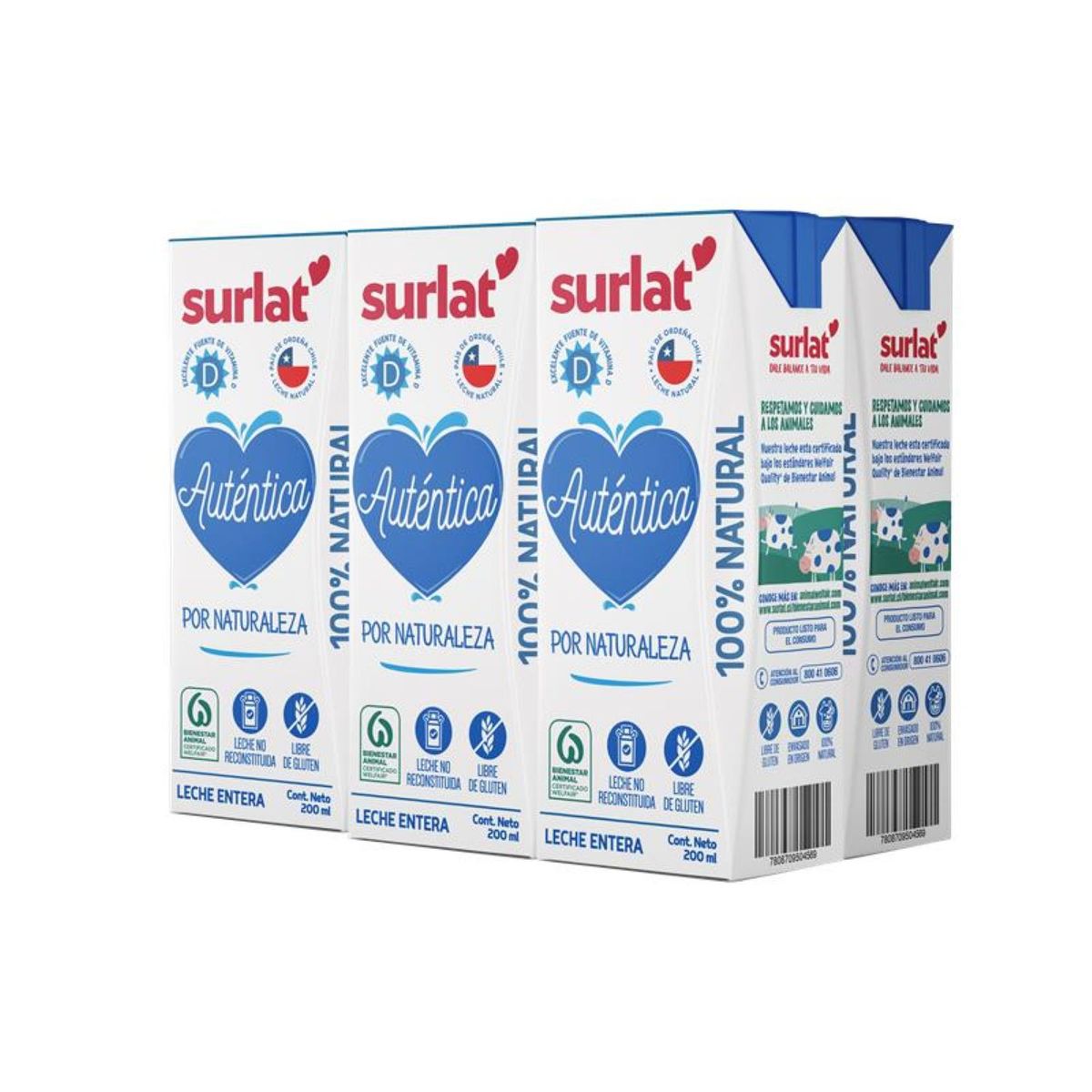 SURLAT - Pack Leche Natural Entera Surlat 6x200 ml