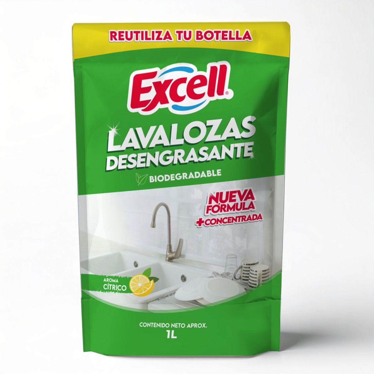 EXCELL - Lavalozas Desengrasante Biodegradable Cítrico Excell 1 lt