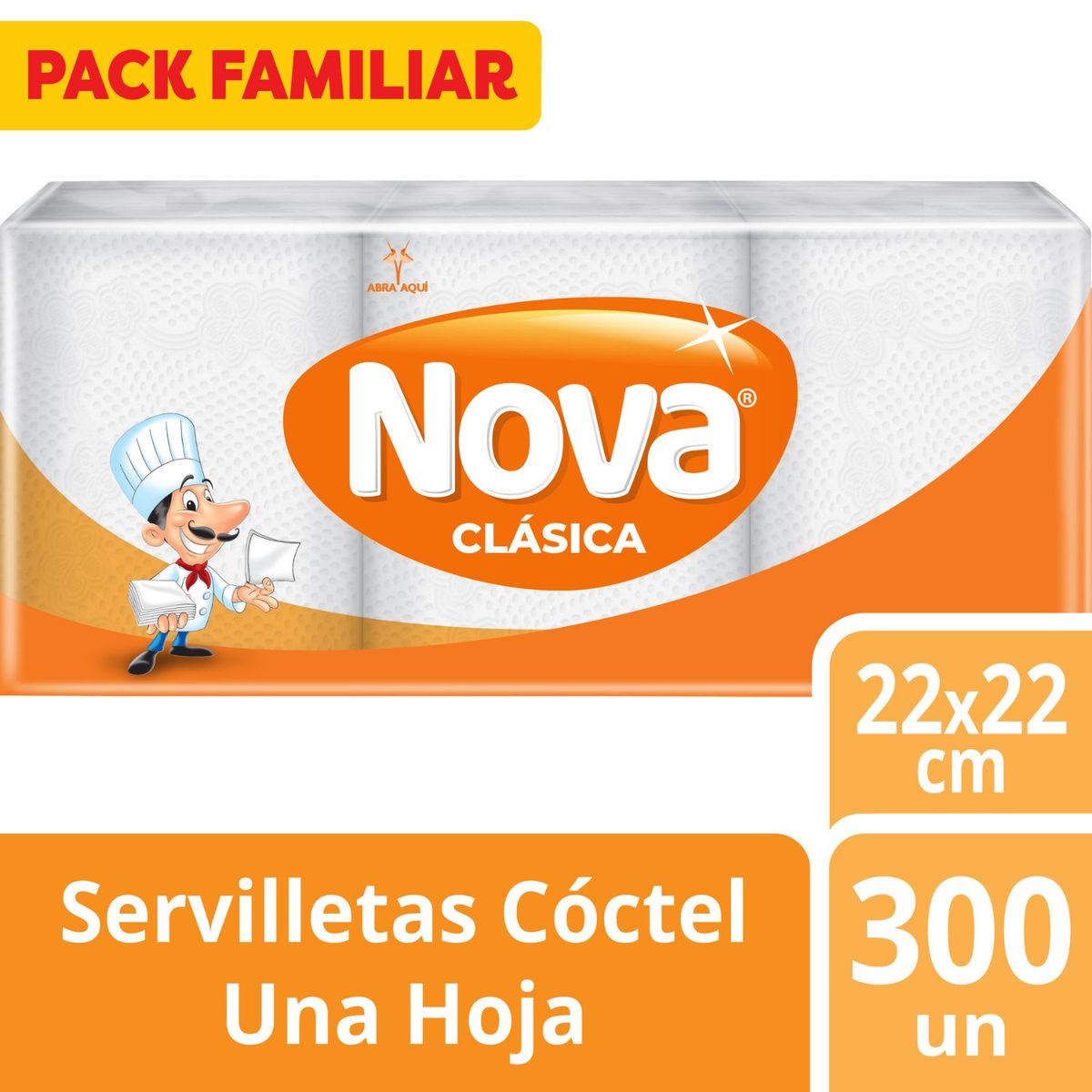 NOVA - Servilletas Cóctel Una Hoja Nova 300 un