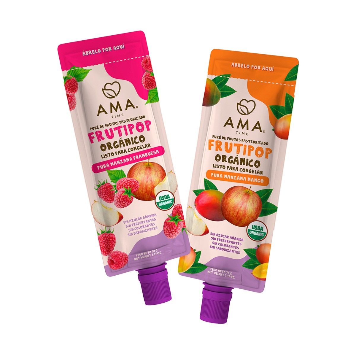 AMA - Pack Pure de Frutas Orgánicos Frutipop Ama 4 x 70 g
