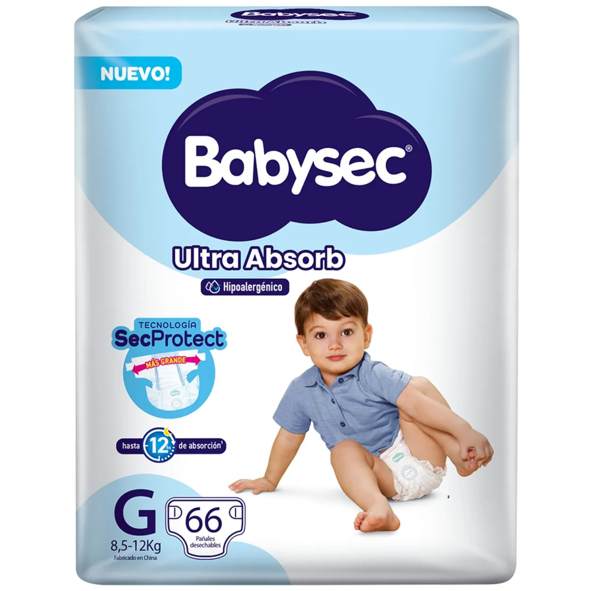 BABYSEC - Pañales Desechables Ultra Absorbente Hipoalergénico G Babysec 66 un