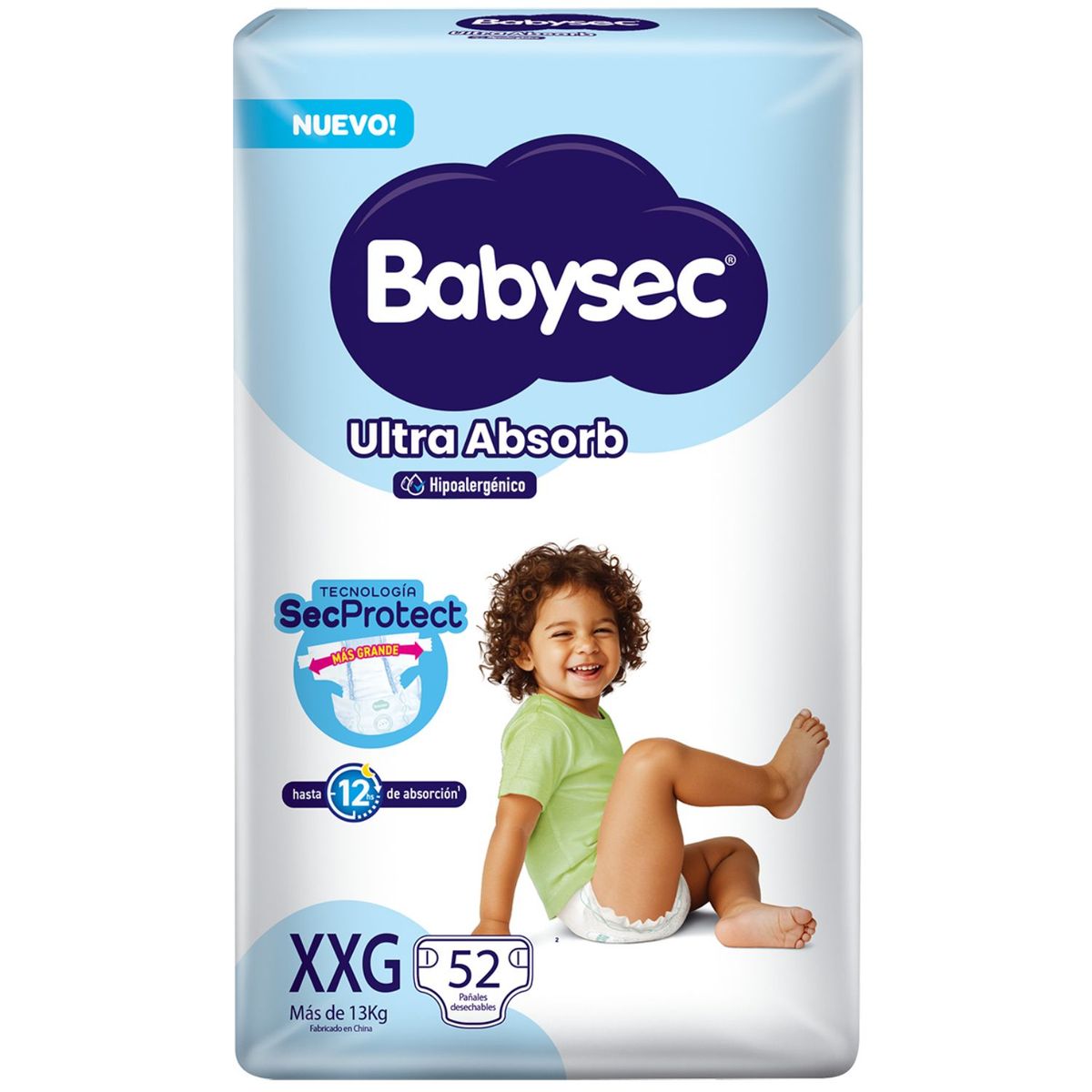 BABYSEC - Pañales Desechables Ultra Absorbente Hipoalergénico XXG Babysec 52 un