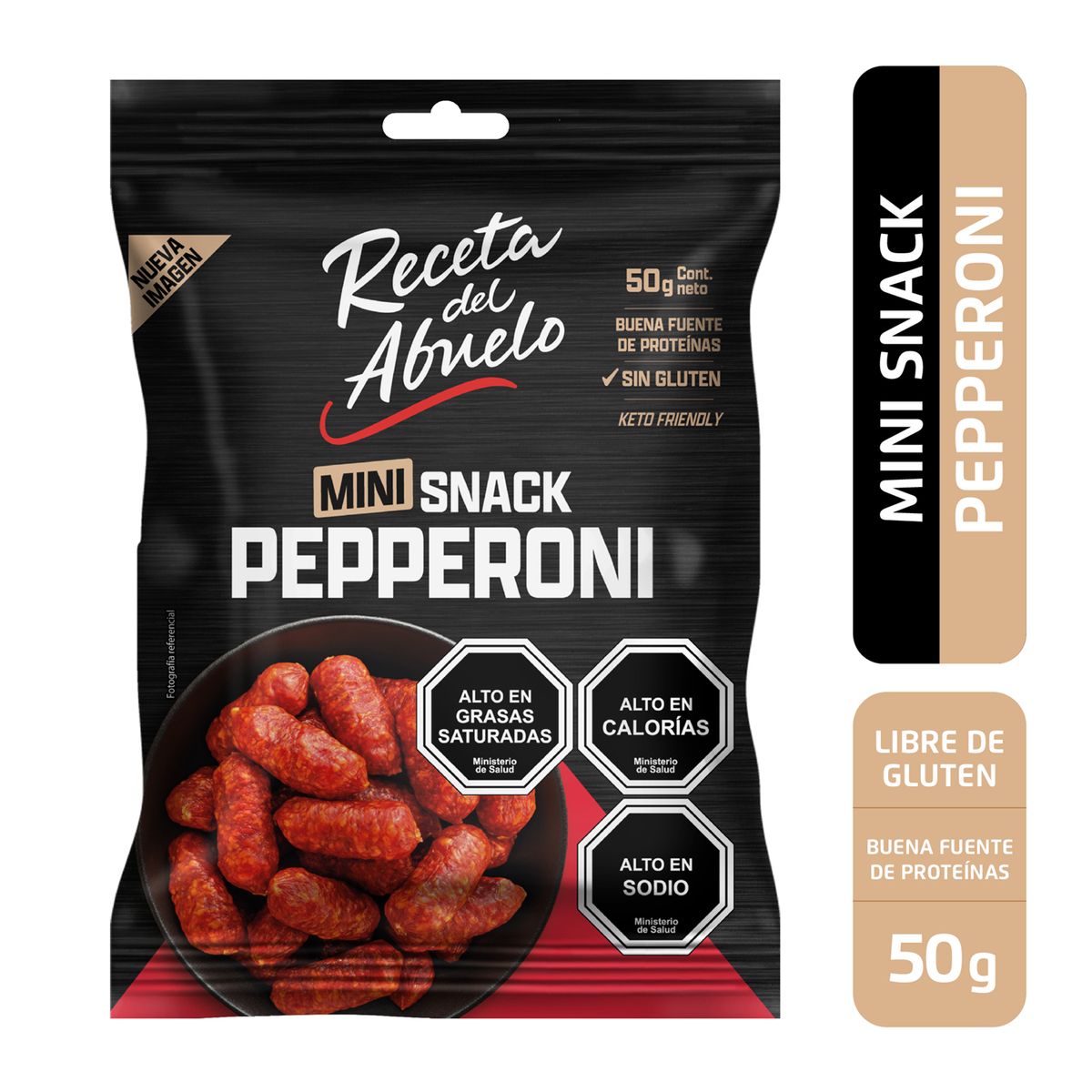 RECETA DEL ABUELO - Pepperoni Mini Snack Receta del Abuelo 50 gr