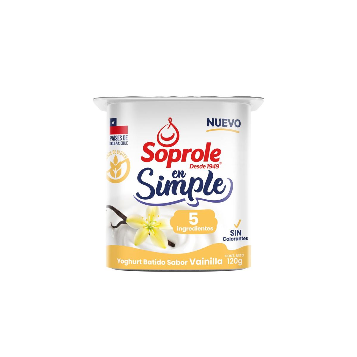 SOPROLE - Yoghurt 5 Ingredientes Sabor Vainilla Soprole 120 gr
