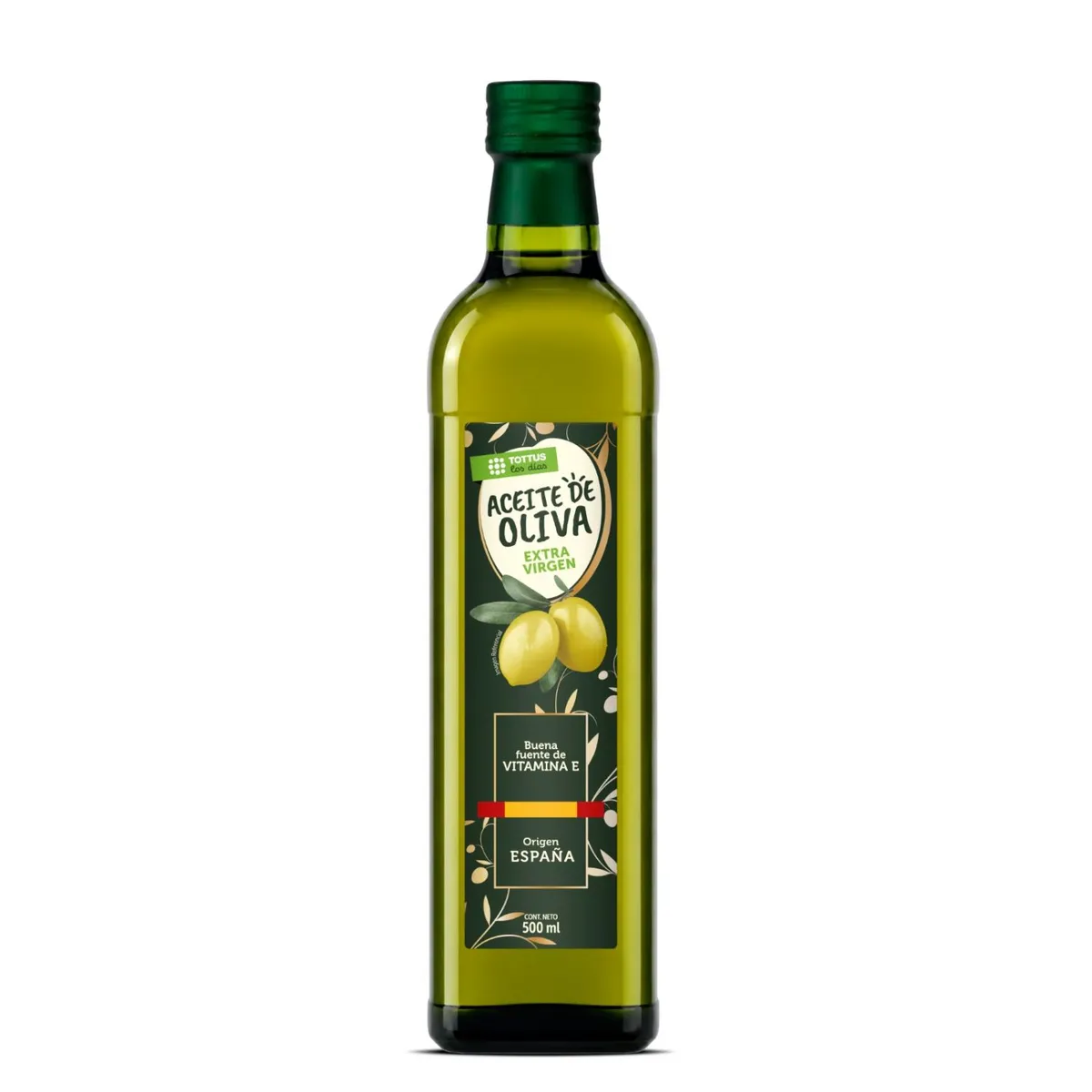 TOTTUS - Aceite de Oliva Extra Virgen Español Vidrio Tottus 500 ml