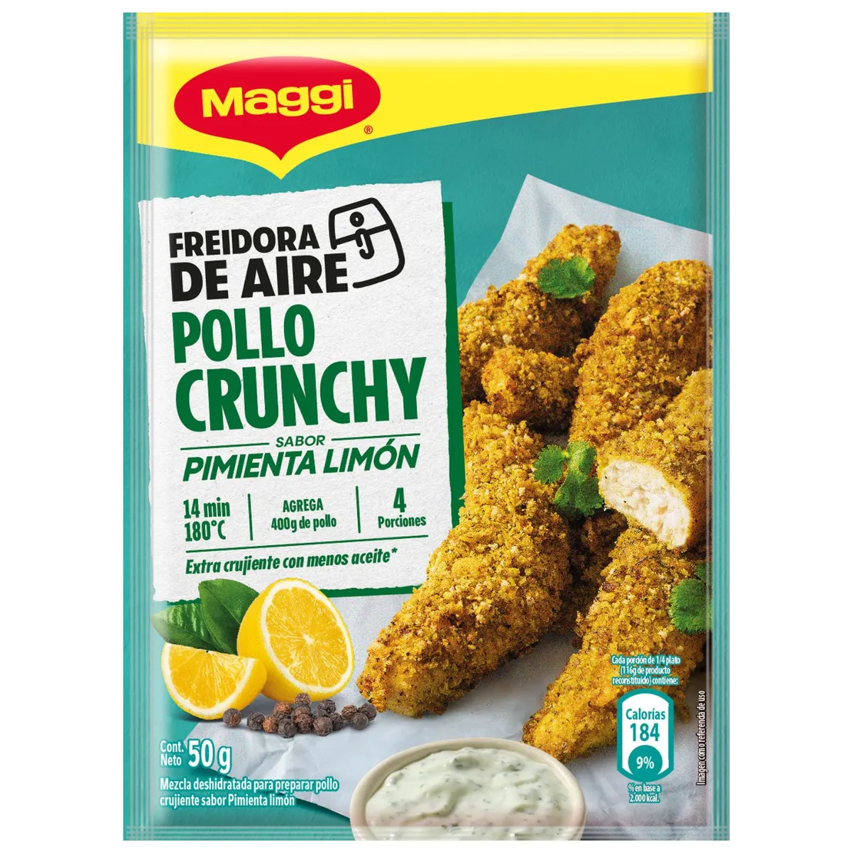 MAGGI - Sazonador Pollo Crunchy Sabor Pimienta Limón Maggi 50 g