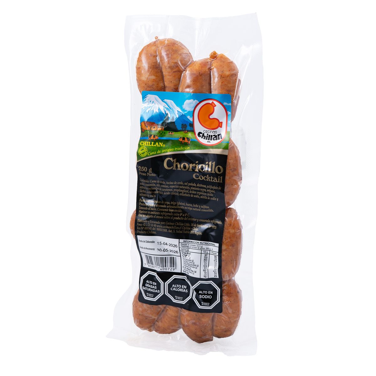 CHILLAN - Choricillo Cocktail Cecinas Chillán 250 gr