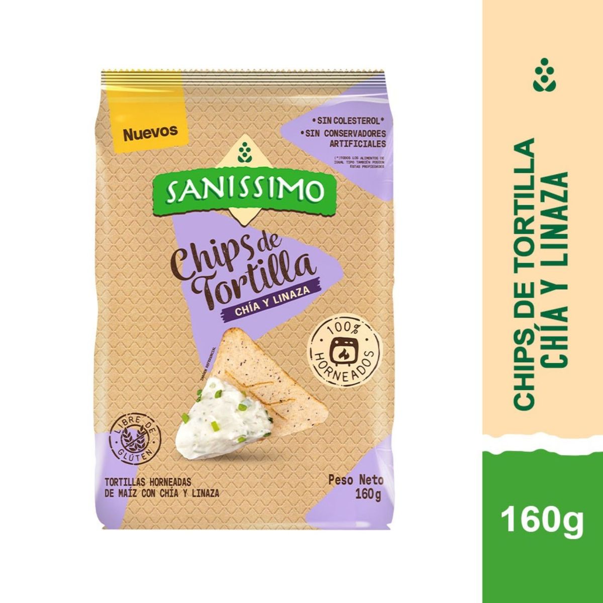 SANISSIMO - Chips de Tortilla Linaza y Chía Sanissimo 160 g