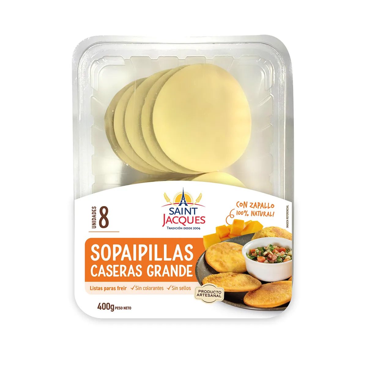 SAINT JACQUES - Masas Sopaipillas Caseras Grande Saint Jacques 400 gr