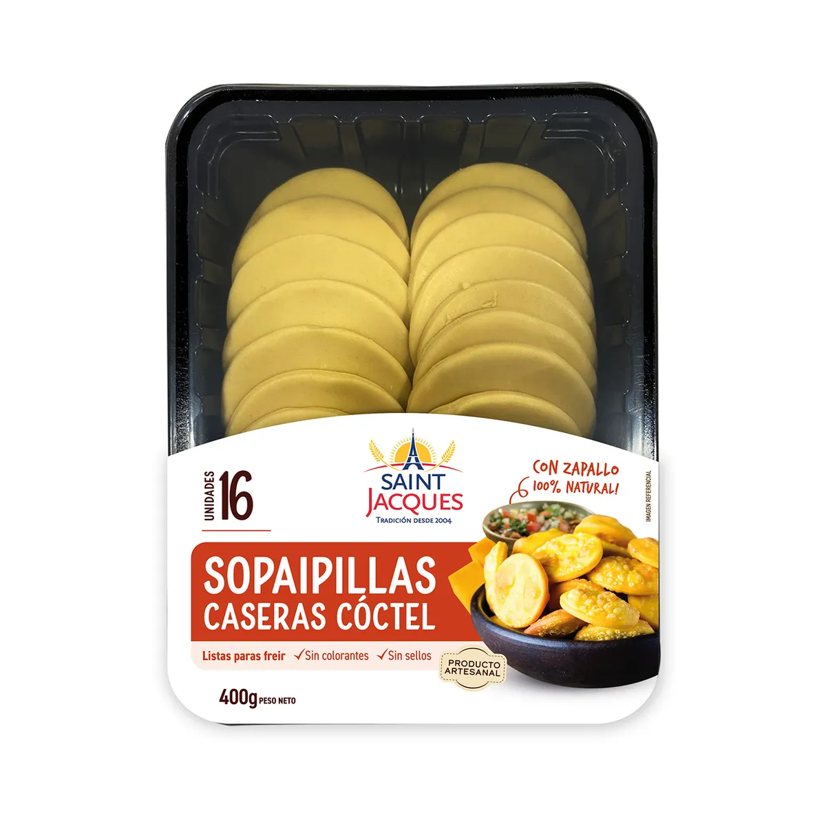 SAINT JACQUES - Masas Sopaipillas Caseras Cóctel Saint Jacques 400 gr