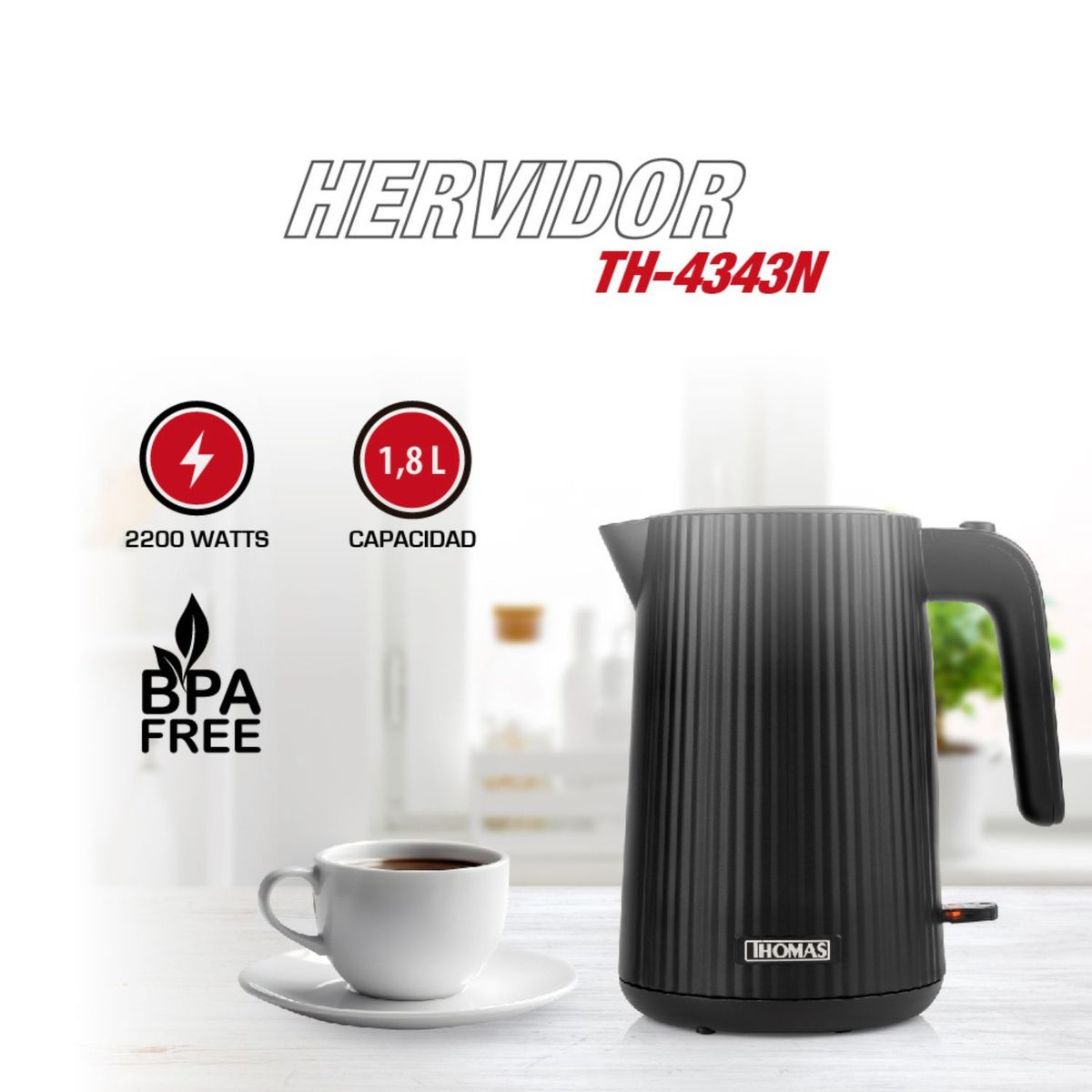 THOMAS - Hervidor 1.8Lts Th 4343N