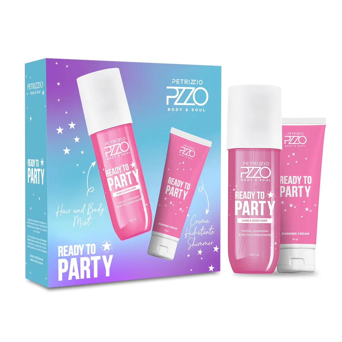 PETRIZZIO - Estuche Ready to Party Mist + Crema Shimmer Petrizzio 200 ml + 90 gr