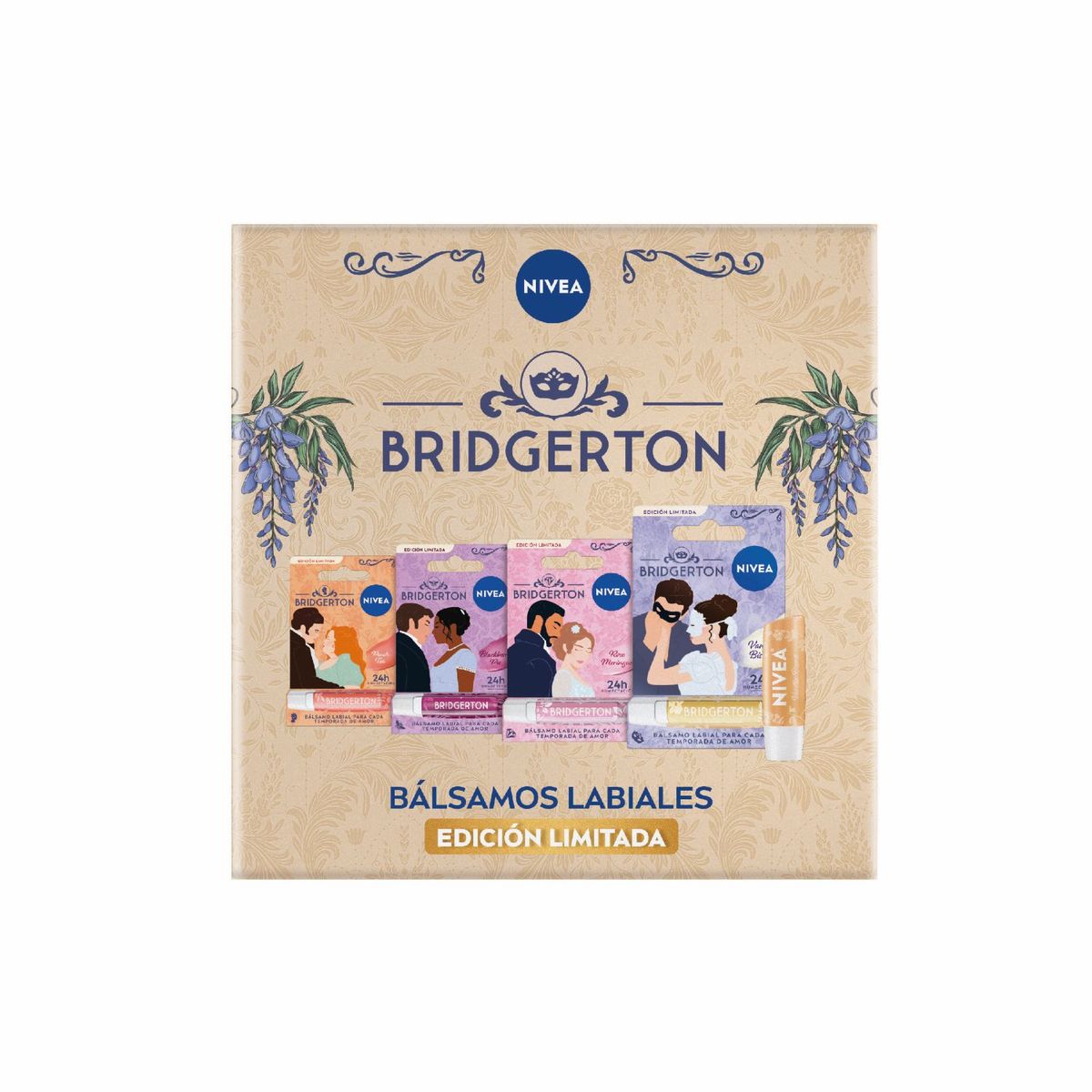 NIVEA - Pack Bálsamos Labiales Bridgerton Nivea 4 un