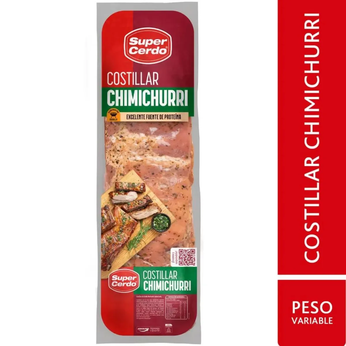 SUPER CERDO - Costillar de Cerdo Chimichurri Refrigerado Super Cerdo Peso Variable