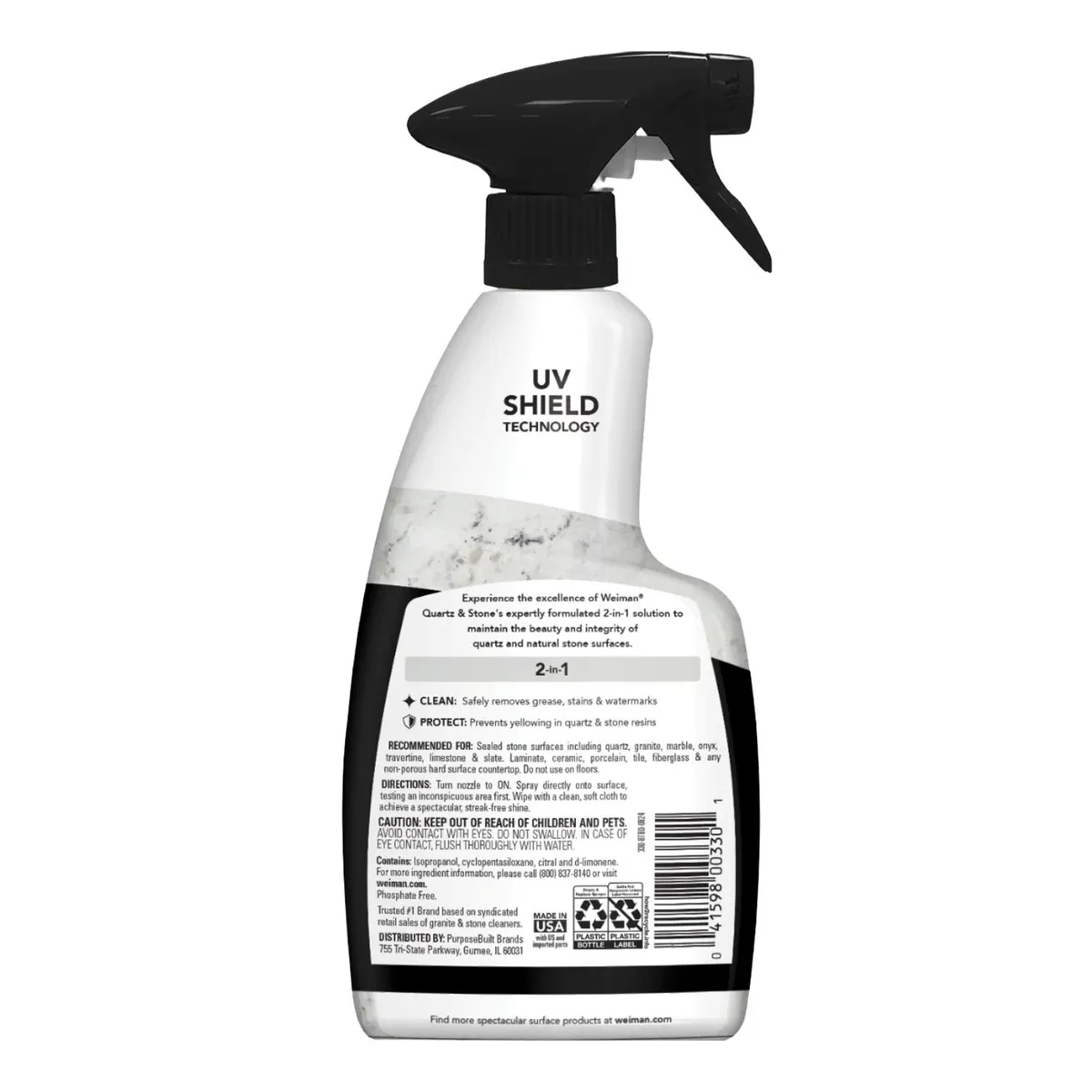 WEIMAN - Limpiador y Abrillantador en Spray para Cuarzo Cítrico Weiman 473 ml