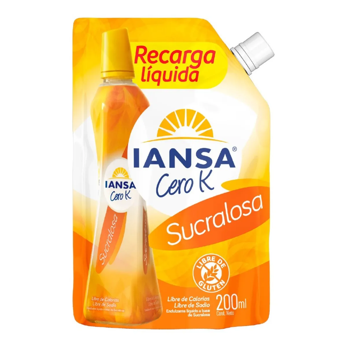 IANSA CERO K - Endulzante Líquido Sucralosa Recarga Iansa Cero K 200 ml