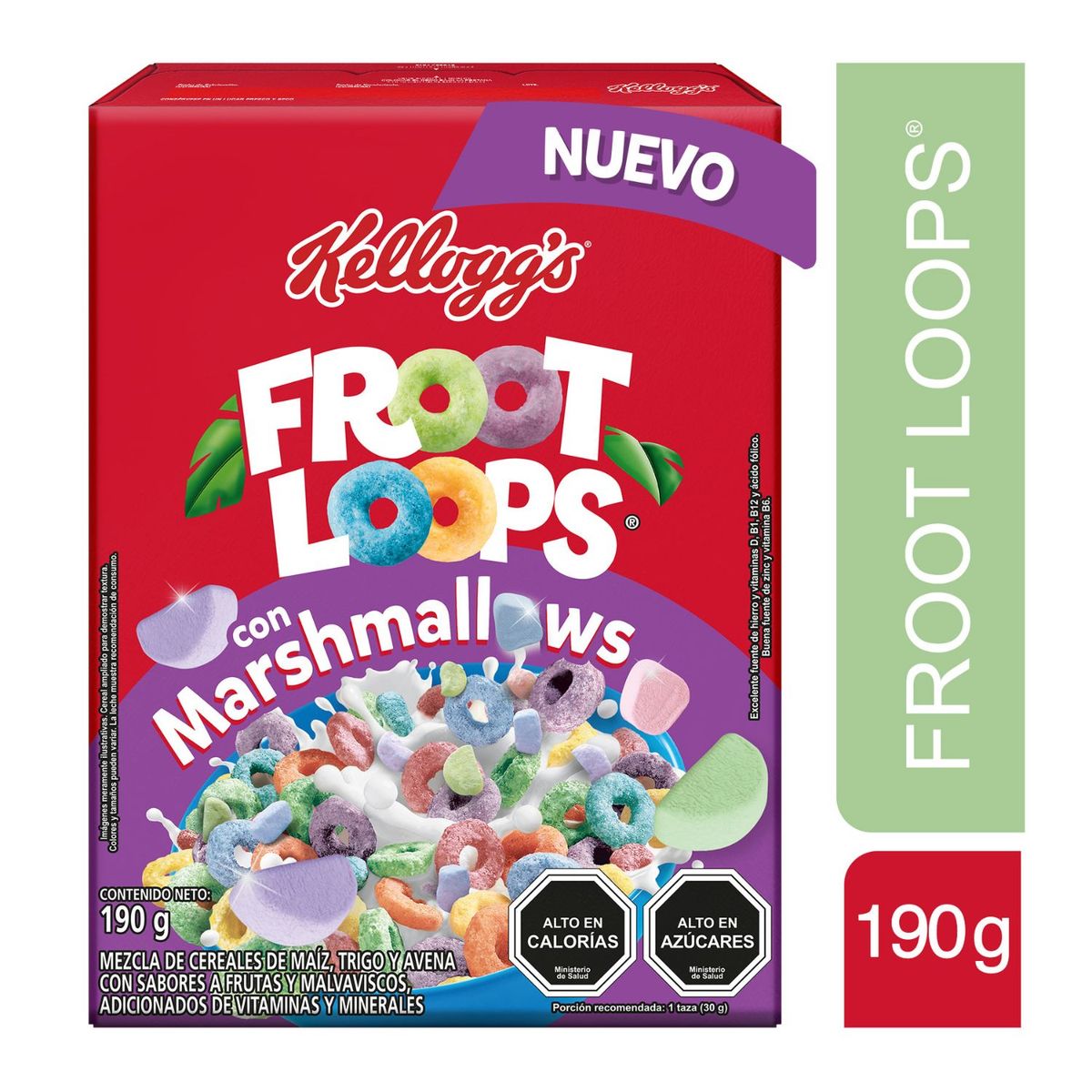 KELLOGGS - Cereal Froot Loops con Marshmallows Kelloggs 190 g