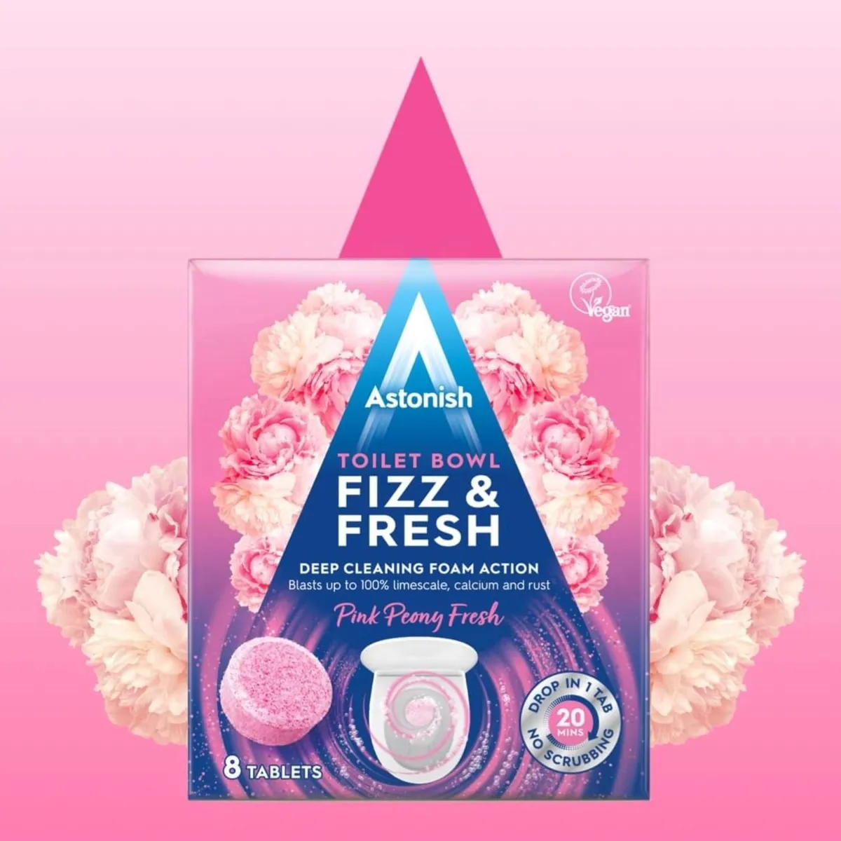 ASTONISH - Limpiador en Pastillas Efervescentes para Inodoro Peonía Astonish 8 un