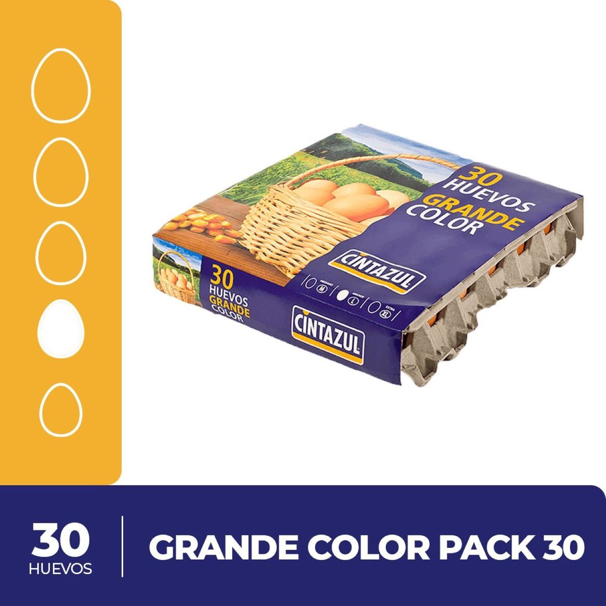 CINTAZUL - Huevo de Color Grande Cintazul 30 un