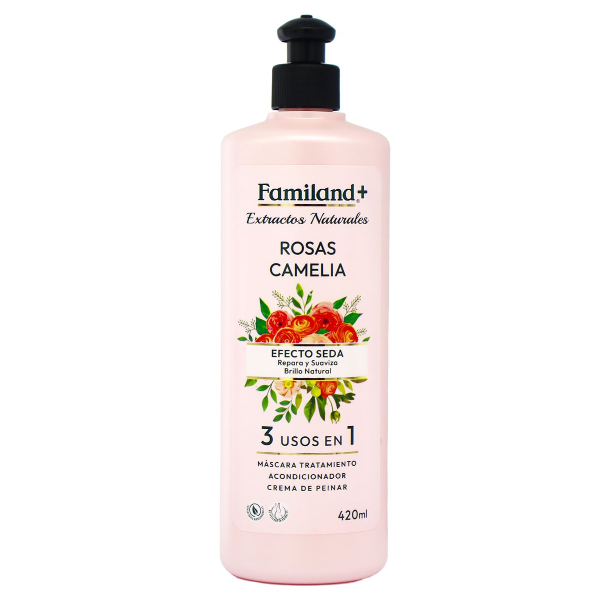FAMILAND - Acondicionador Crema Capilar Capilar Rosas Camelia 3 en 1 Familand 420 ml