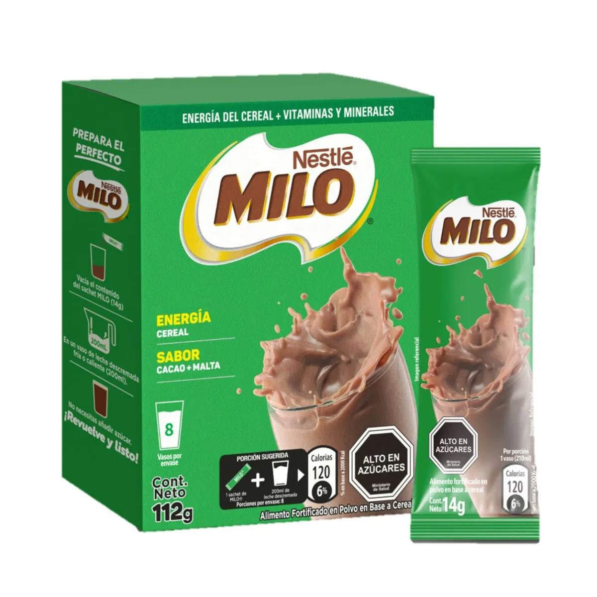 MILO - Saborizante en Polvo Milo Sachets Nestle 112 g