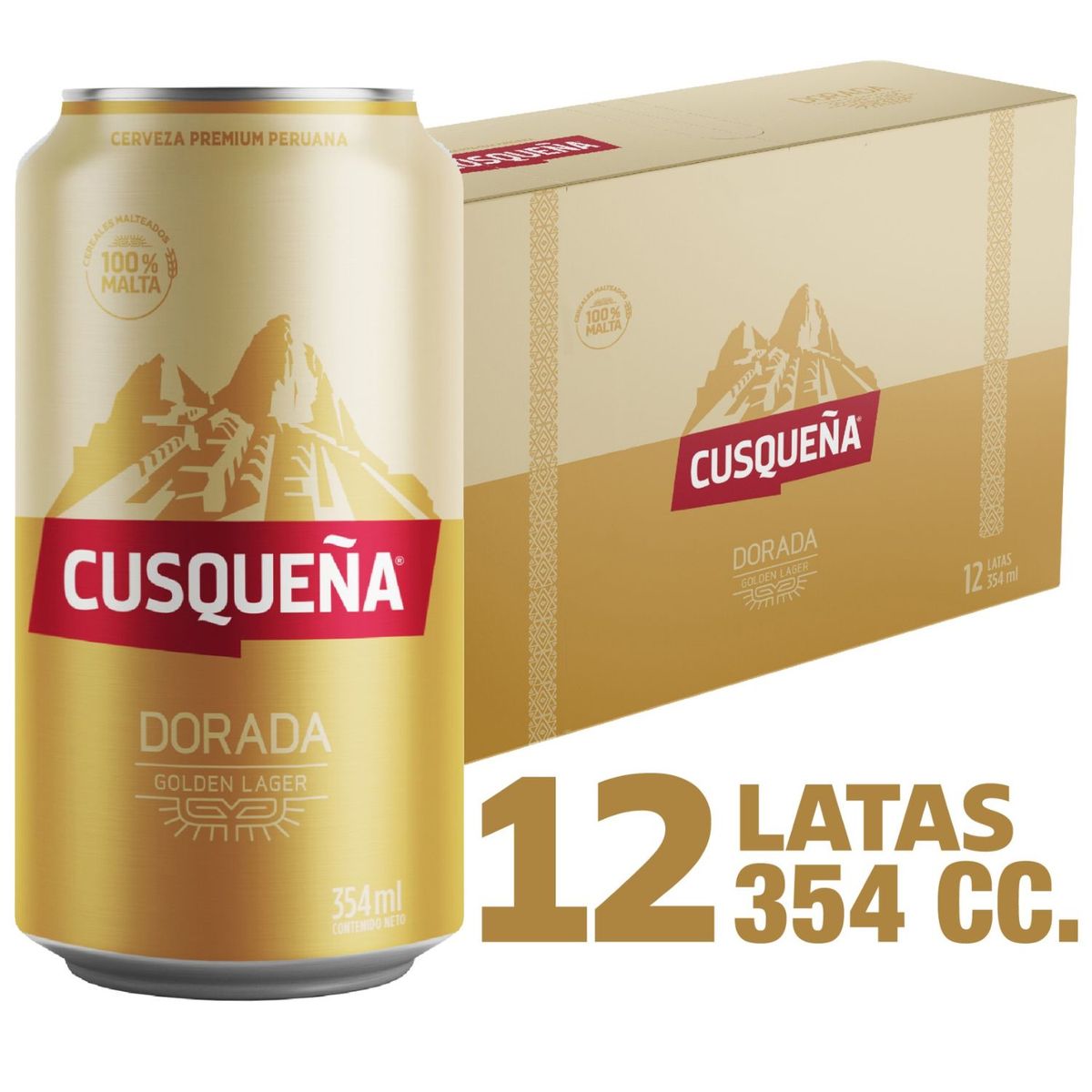  - Pack Cerveza Cusqueña Lager Lata 4.8° 12 x 354 ml