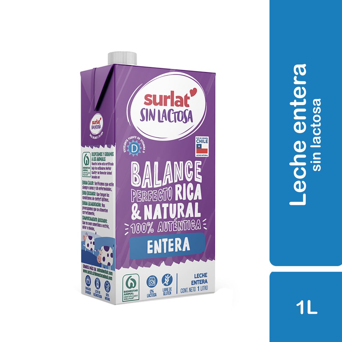 SURLAT - Pack Leche Entera Sin Lactosa Surlat 6x1 lt