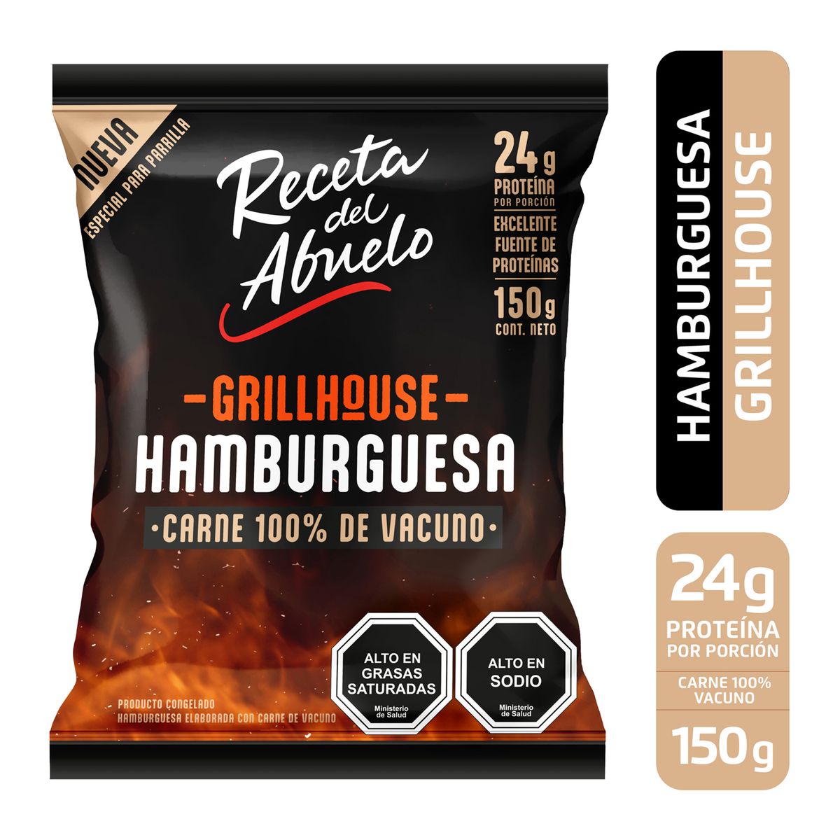 RECETA DEL ABUELO - Hamburguesa Grillhouse Vacuno Receta del Abuelo 150 gr