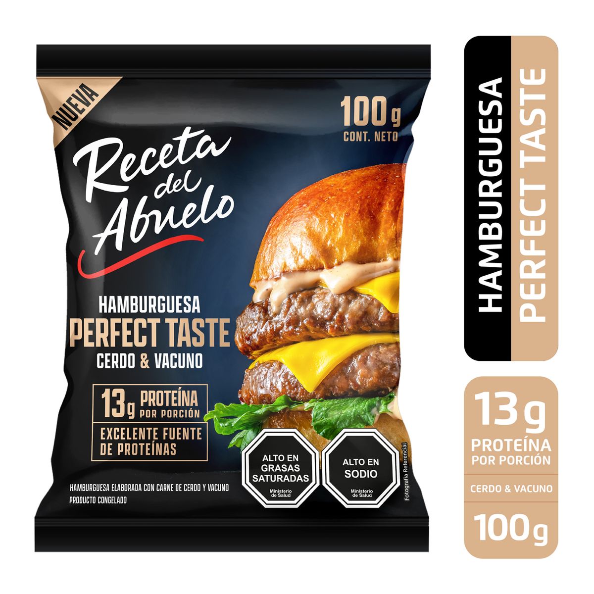 RECETA DEL ABUELO - Hamburguesa Perfect Taste Cerdo y Vacuno Receta del Abuelo 100 gr